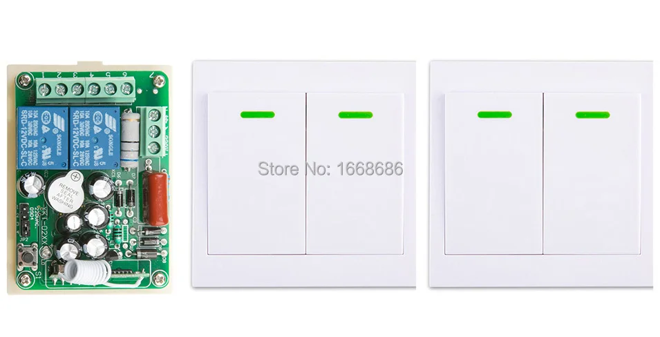 

New AC220V 2CH Wireless Remote Control Switch System Receiver +2*Wall Panel Remote Transmitter Sticky Remote Smart Home Switch