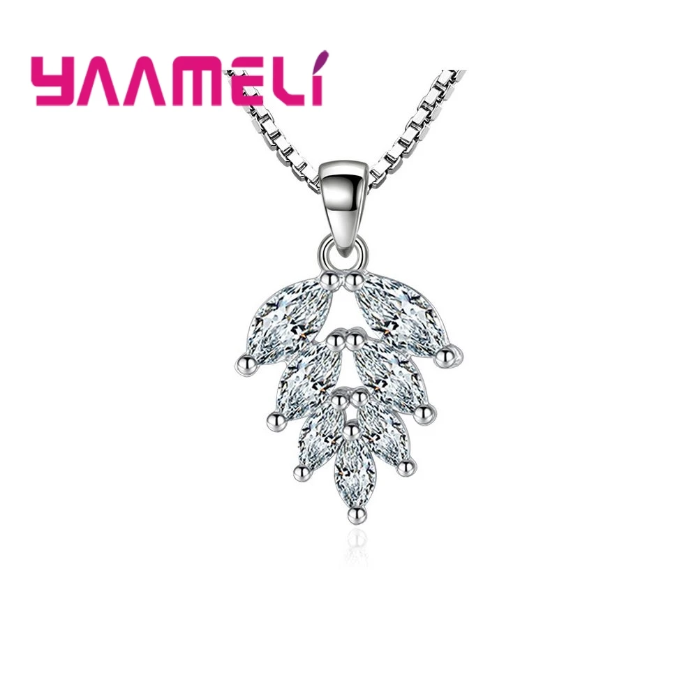 

Lose Money Promotion Hot Sell Necklaces Super Shiny Clear Crystal Cubic Zirconia Tree Shape 925 Sterling Silver Jewelry