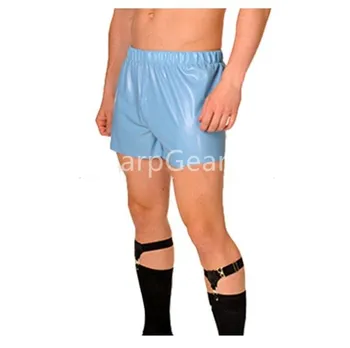 

Handmade Waist elastic men latex short pants custom made plus size