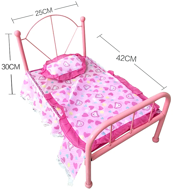 Детская постель с игрушкой детский игровой домик для девочек принцесса кукольная кровать моделирование сетка от комаров для детской кроватки, комплект, детский подарок на день рождения, От 2 до 12 лет - Цвет: A