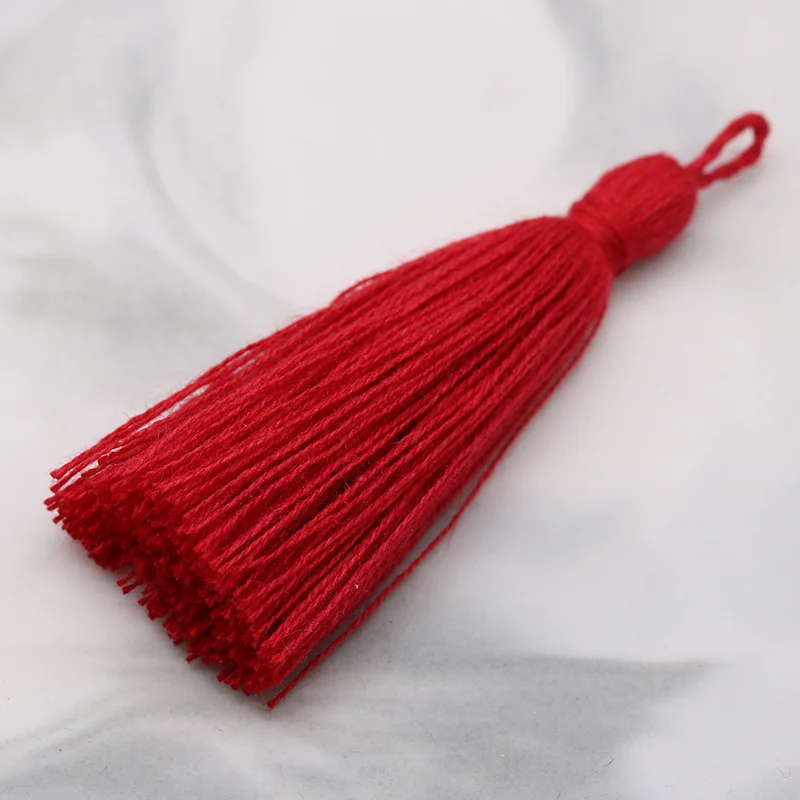 20PC 6CM Mini Pure Cotton Tassel Home Textile Curtain Clothing Pendant Tassels DIY Jewelry Making Charms Pendants Craft Tassels - Цвет: Red