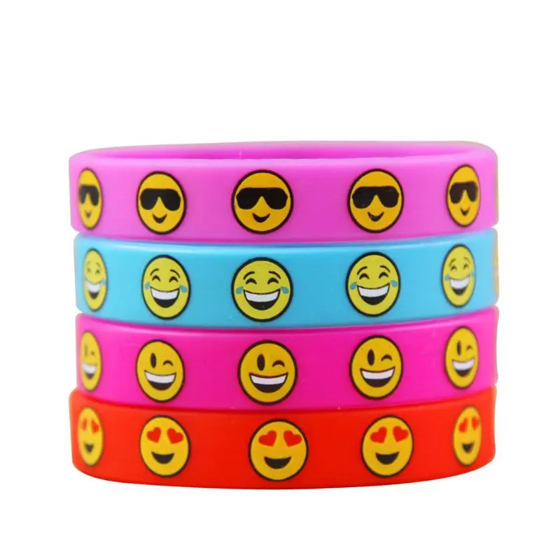 

Emoji Emoticons Silicone Wristbands Bracelets Kids Birthday Party Supplies Favors Kids Toy Gift