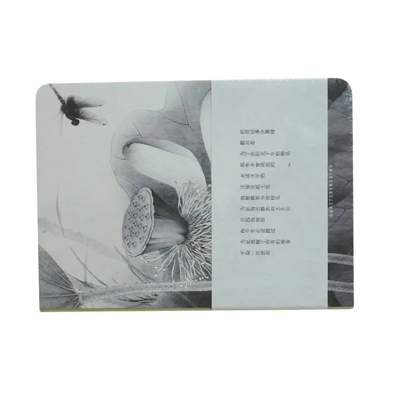 

Perfect-Sketchbook Blank Papers Diary Pocket Journal School Study Notebook Gray+white, Lotus B