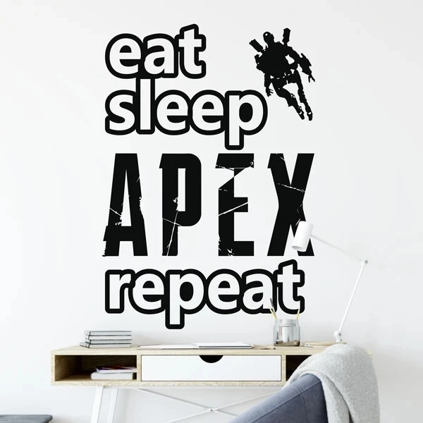 Виниловое Искусство Съемный стикер на стену Eat Sleep Apex Legends Повтор домашний декор Модная жизнь плакат роспись XL47 - Цвет: H622 Black
