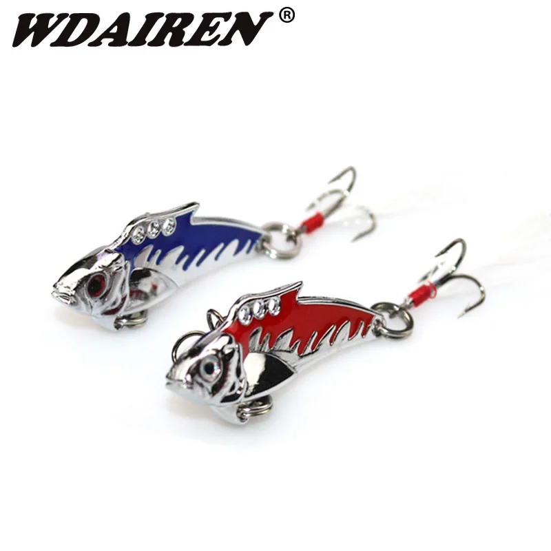 

1pcs 10g 4.5cm Metal Spoon Fishing Lure Crankbait VIB Wobbler Bass Crank Bait Treble With 2 Hooks Bait Lead Fish 6 Colors FA-334