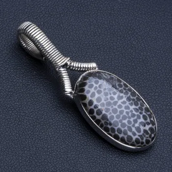 

Natural Dalmatian Jasper Boho Style 925 Sterling Silver Pendant Necklace 2" R0876