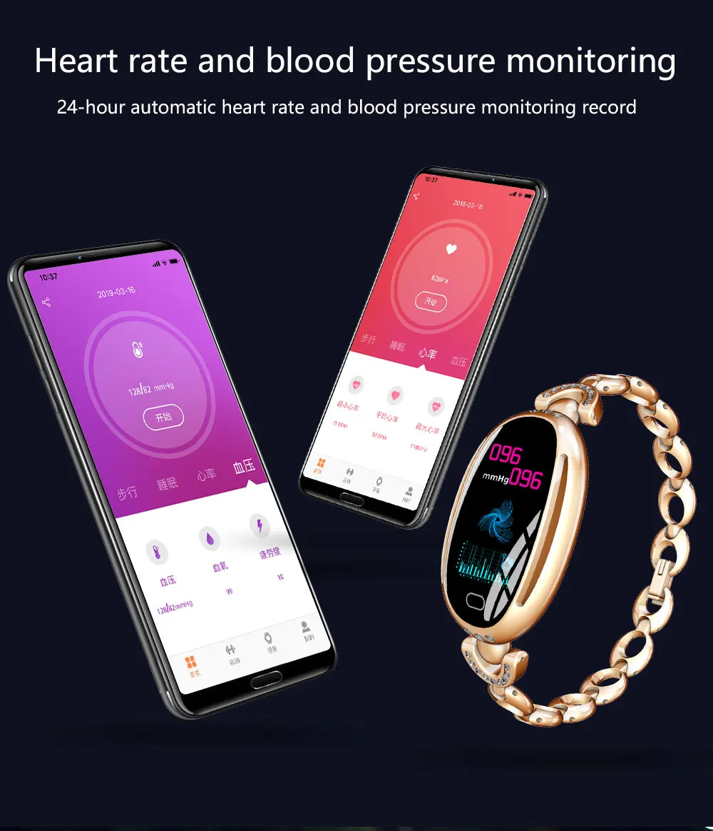 RollsTimi Роскошные умные часы для женщин фитнес трекер сердечного ритма мониторы водостойкий браслет шагомер спортивные IOS Android
