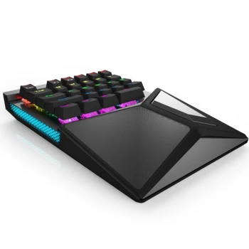 

Waterproof Single One Hand Mechanical Gaming Backlight Keyboard 27 Keys USB Wired Hand Gaming Computer Keyboard