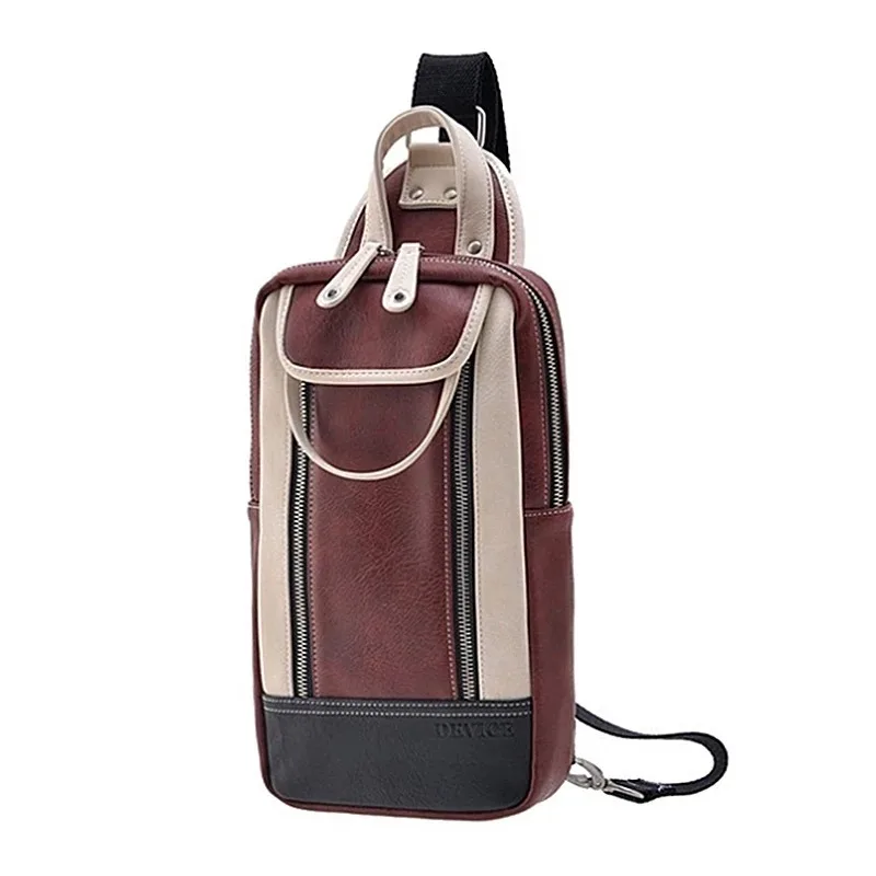 

CrossCharm Man Handbag Microfiber Leather Crossbody Sling Messenger Bag Women Shoulder Chest Pack Patchwork Lady Bags 70036
