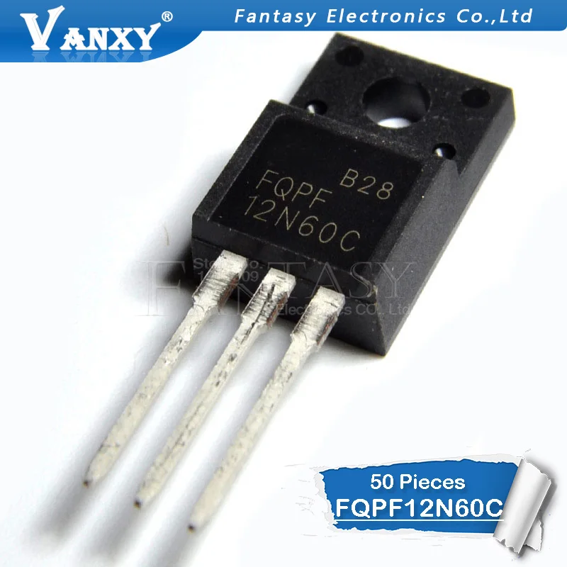 50 шт. FQPF12N60C-220 12N60C 12N60 TO220 FQPF12N60 TO-220F MOS полевой транзистор