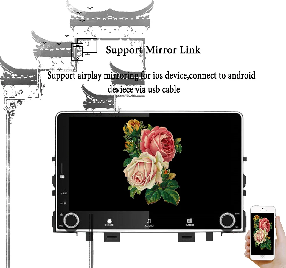 Excellent Octa core 3/4G LET 1024*600 android 9.0 4+64 car radio for KIA RIO 2017 2018 2019 navigation 2017 - 2019 support 4K Video System 3