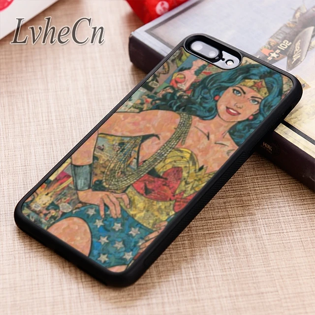 

LvheCn Wonder Woman Comic Collage phone Case cover For iPhone 6 6S 7 8 X XR XS max 5 5S SE Samsung Galaxy S6 S7 edge S8 S9 Plus