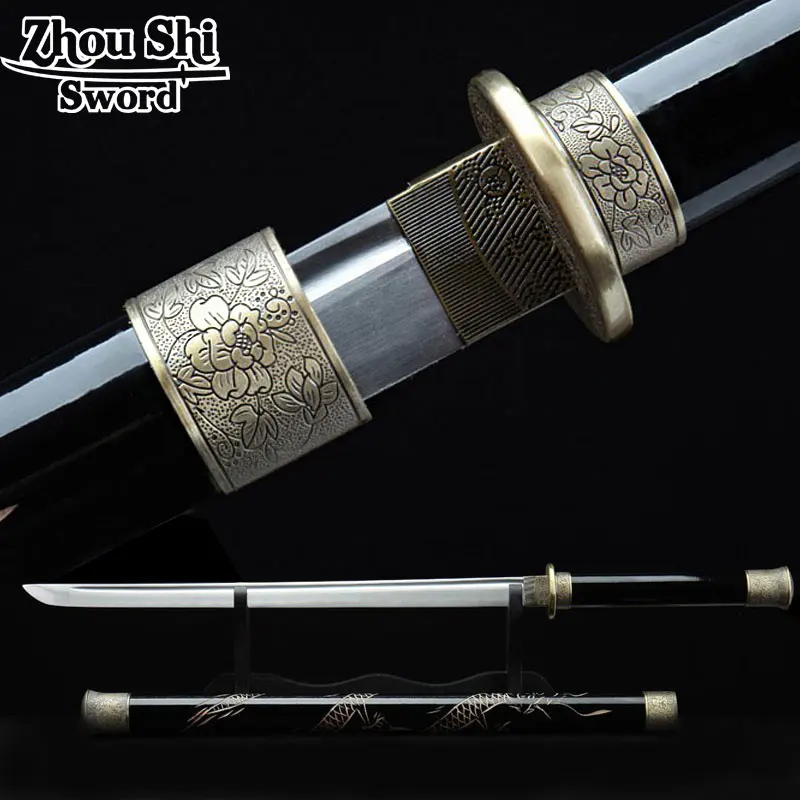 

Ninja Warrior sword All handmade 1060 Carbon Steel Exquisite carving Samurai sword Wood sheath Katana Samurai Collection
