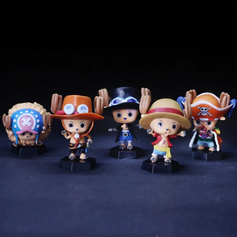 One Piece Cartoon action figure Tony tony Chopper cosplay Luffy Ace Sabo 5pcs/set anime