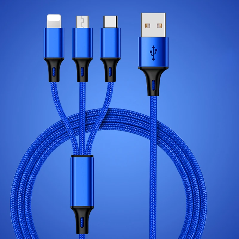 Все 3 в 1 3 а кабель для быстрой зарядки Micro USB IOS type-C 1,2 м для huawei Iphone Mac Xiaomi OPPO samsung