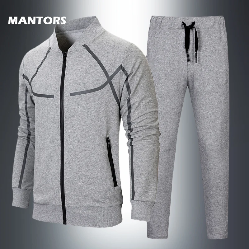 

Spring Baseball Collar Tracksuit for Men Fashion Casual Sports Suit Slim Men Sets Brand Sportswear Sweatshirt+Pants 2 Piece Set