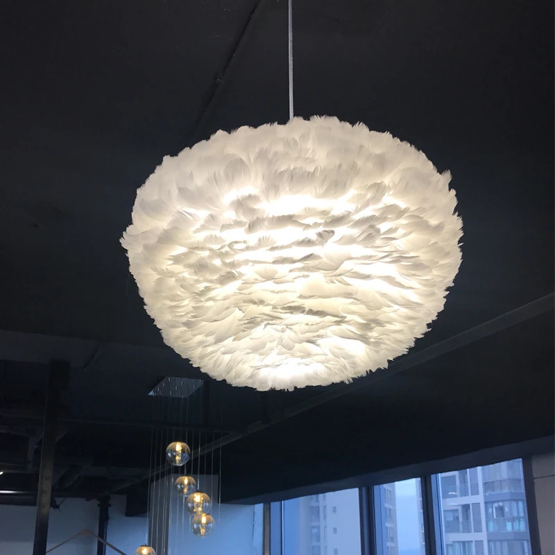 

Nordic Modern Designer LED Pendant Ceiling Hanging Feather Light Lamps for Loft Kitchen Loft Dining Room Living room Bar