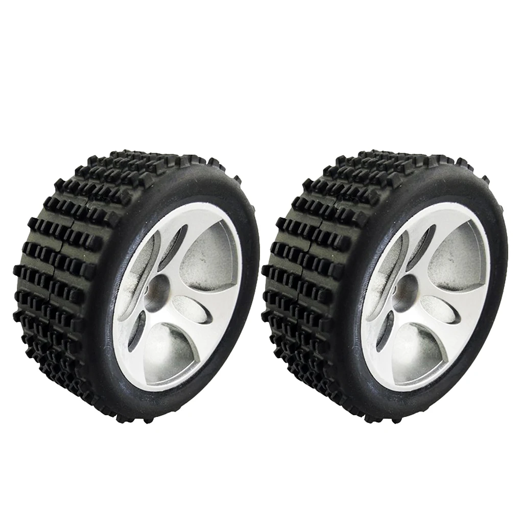 2Pcs Black Plastic Wheel Hex Rim Tire Tyre for Wltoys A959 RC Crawler Buggy
