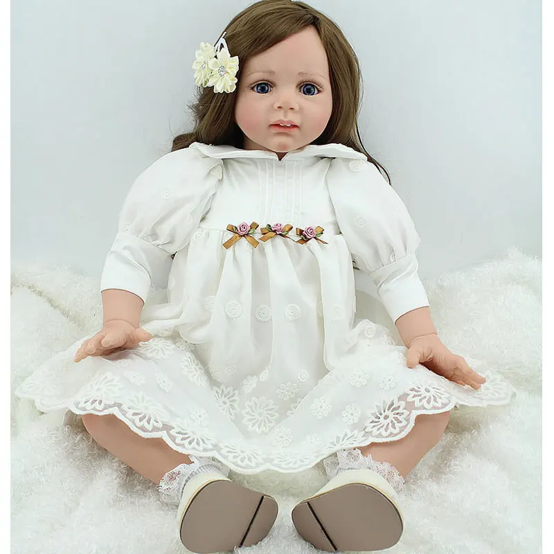 

NPK DOLL 60cm Cute Girl Baby Silicone Reborn Doll Toys 24inch Doll Reborn Lifelike Newborn Toys Juguetes Babies Toys