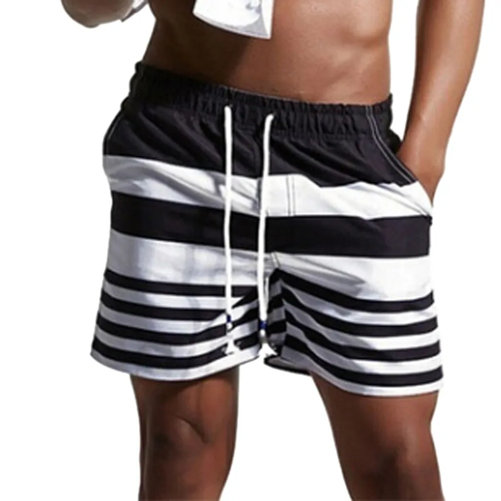 Brand Board Shorts Men Beach Swimwear Swim Short Trunk Stripes Bermudas ...