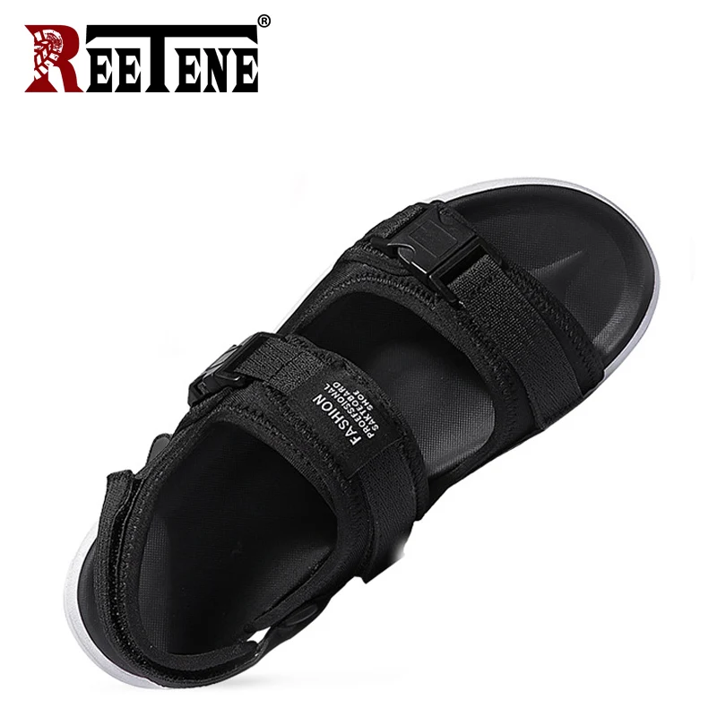 REETENE الأزياء رجل صنادل شاطئ 2018 الصيف صنادل طراز جلاديتور للرجال المطاط الرومانية نعال شاطئ الوجه يتخبط حذاء رجالي حجم 46