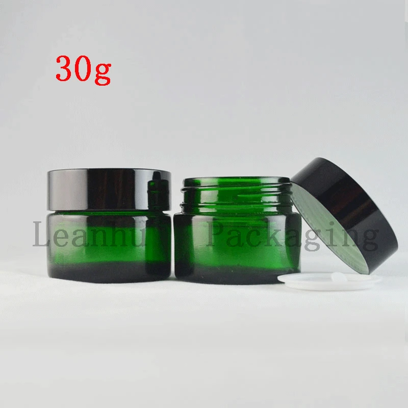 30g Green Glass Jars For Facial Mask, Facial Cream, Essence of The