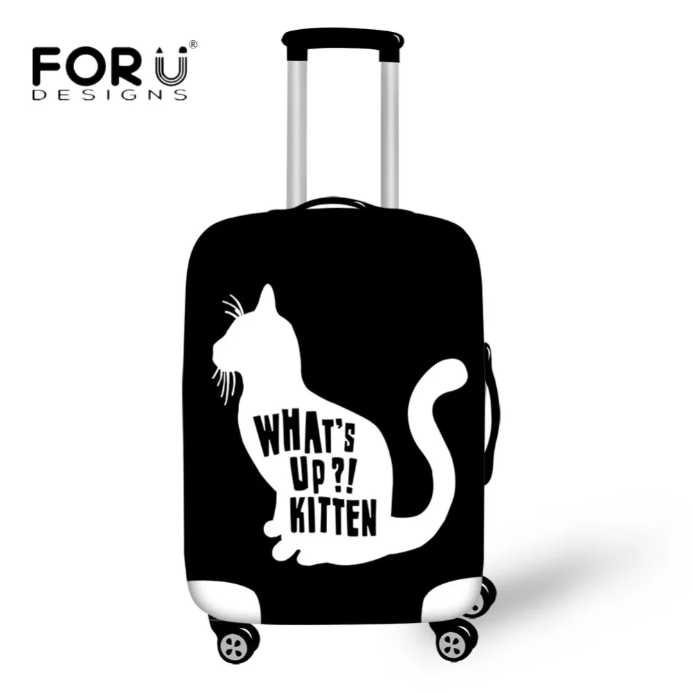 

FORUDESIGNS Stylish Cartoon Cat Luggage Cover Thick Elastic Luggage Protective Covers Zipper Apply to 18''-30''Dust Rain Cover