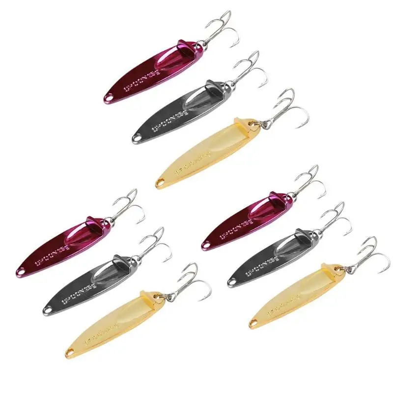 3pcs LUSHAZER Sequins Spoon Fishing Lure Wobbler Spinner Artificial