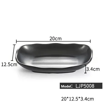 

Dish & plate Melamine bowl Tableware Japanese Sushi platefrosted rectangular stripe plate Melamine tableware LJP5008