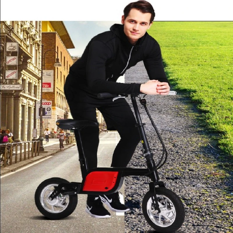 Flash Deal Mini adults electric bike 12-inch power folding scooter electric scooter Lithium-ion batteries Light and convenient 1