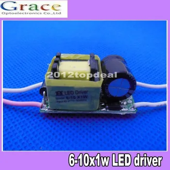 

10pcs/lot 6-10 *1W LED driver, inside driver, 6w 7w 8w 9w 10w Driver, 85V-277V input, lamp transformer for DIY