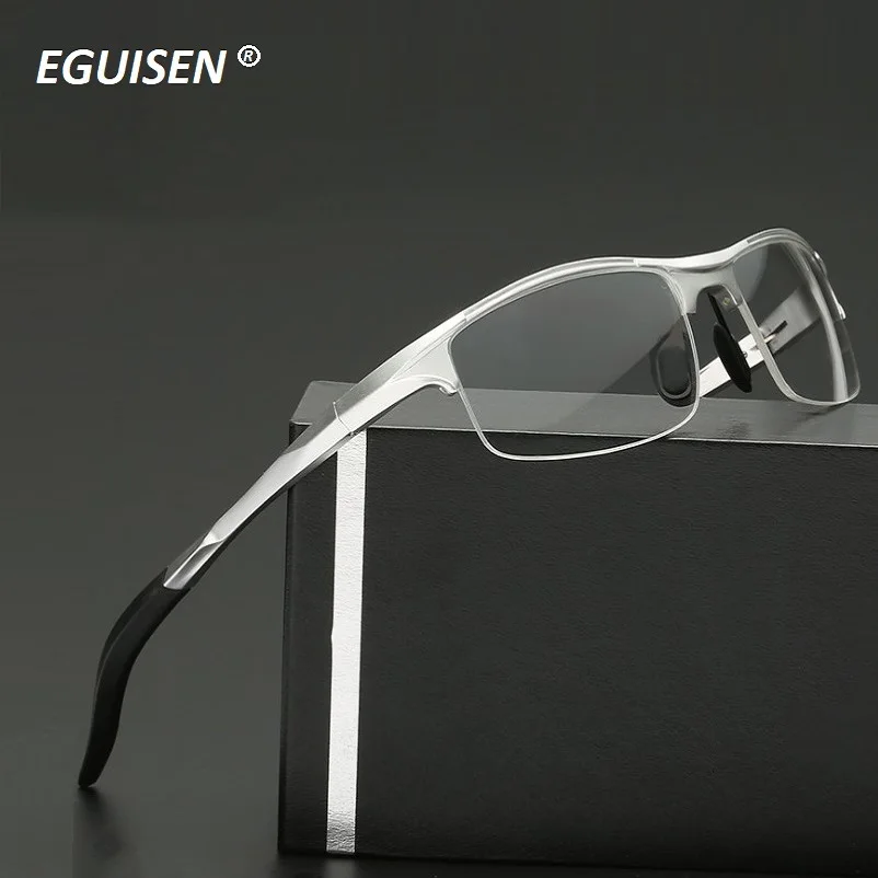 Comprar Ancho 145 Al Mg aleación resorte bisagra montura de gafas para hombre montando a prueba de viento marca óptica hombres miopía gafas marcos de gafas ciclismo