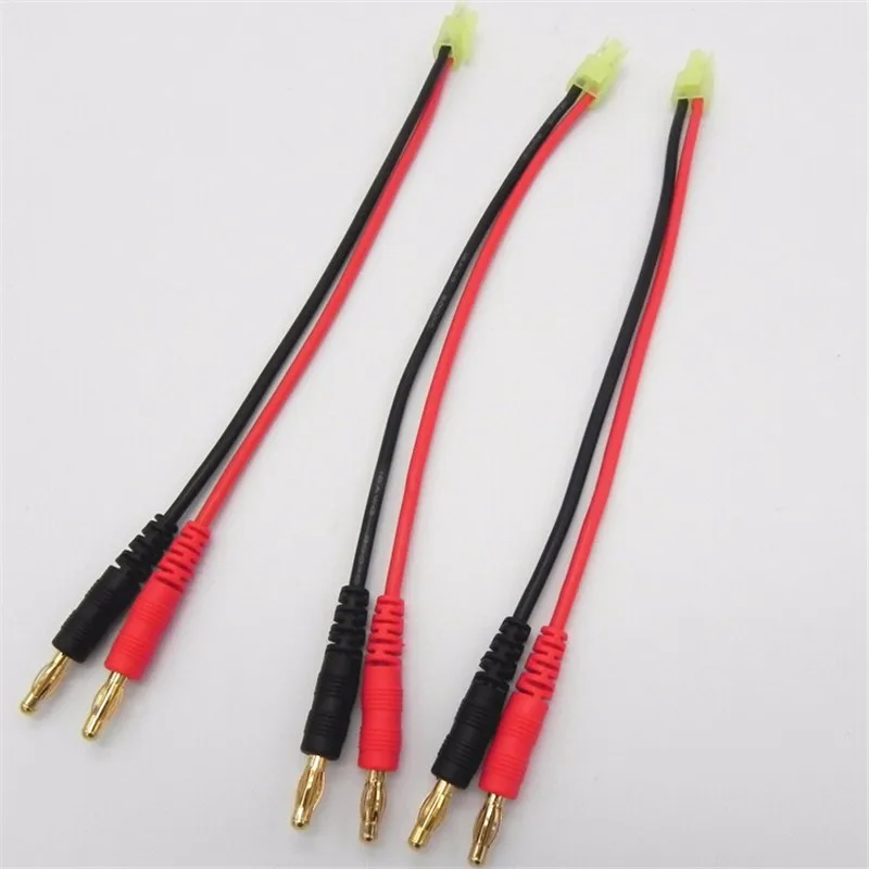100pcs/Lot Mini Tamiya Plug to 4.0 Banana Plug Charger Cable with 14AWG