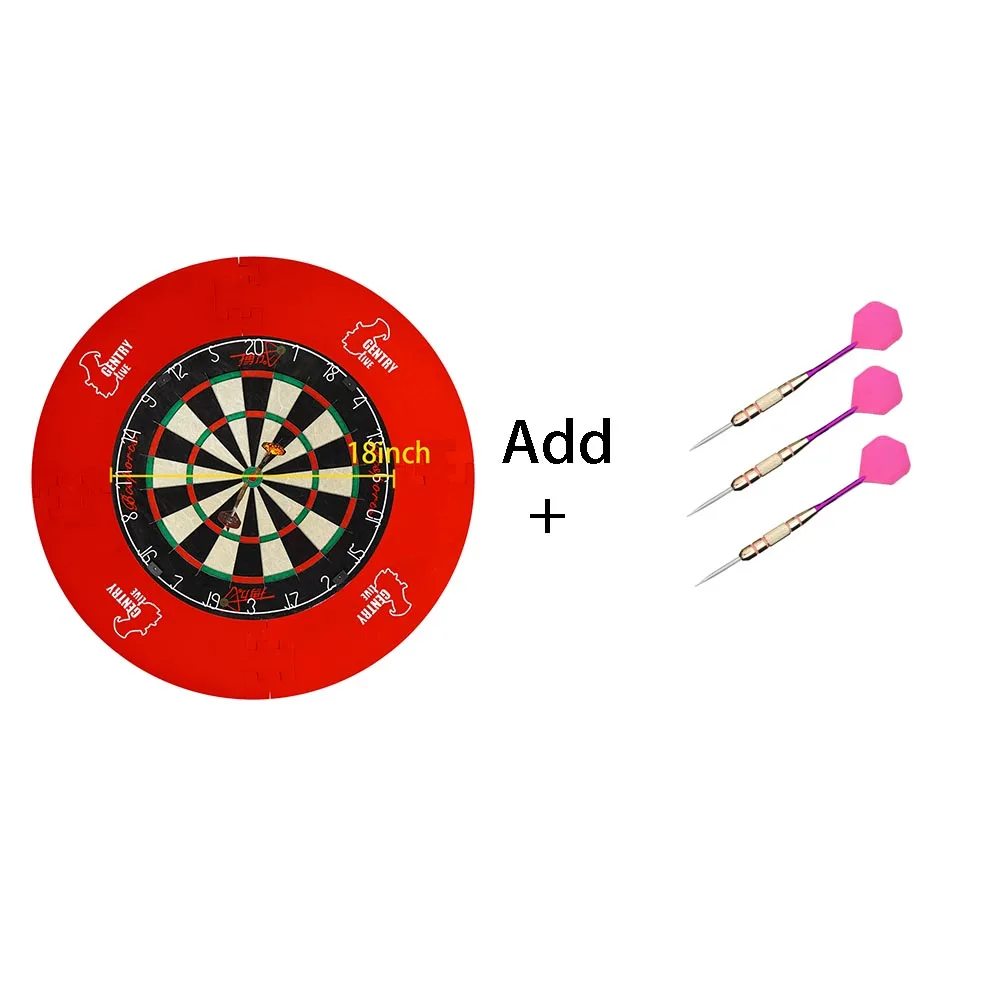 GENTRY LIVE EVA dartboard surround, dartboard backboard. Практичная защита 18 дюймов Дротика доска объемный добавьте 3 шт. сталь Дротика - Цвет: Красный