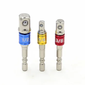 

Hot 3 Pcs Power Screwdriver Driver Socket Bit Adapter Drill 1/4 3/8 1/2 Hex Shank Extension Bar Wrench Adapter Hand Tools Set HR