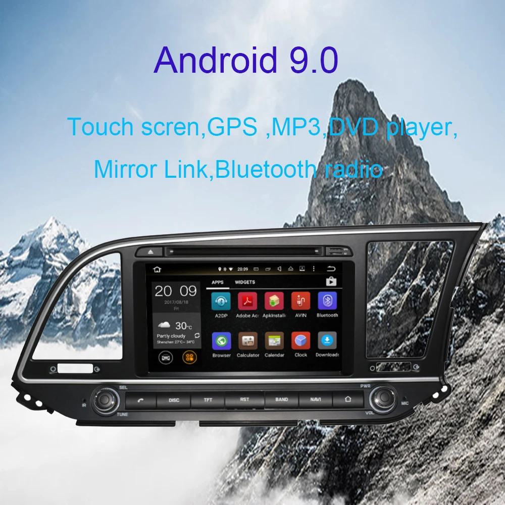Top Android 9.0 Octa Core 4GB RAM Car GPS Navigation For Hyundai Elantra/Avante/MD2016-2019 Right Hand Driving DVD Multimedia Player 0