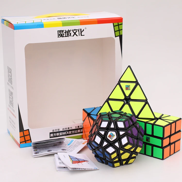 Moyu Yuhu Meilong Комплект 4 шт./компл. подарочный набор Magic Cube: Mofangjiaoshi 4 шт. Скорость Головоломка Развивающие игрушки для детей, профессиональные игры