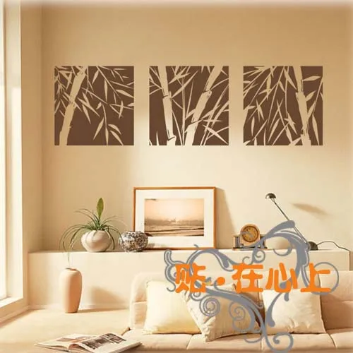 Wholesale Ikea Style Pvc Bamboo 3 Painting Closet Glass Wall