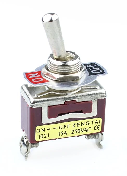 

E-TEN1021 2-Pin SPST 2 Terminal ON-OFF 15A 250V Toggle Switch 1PCS brown