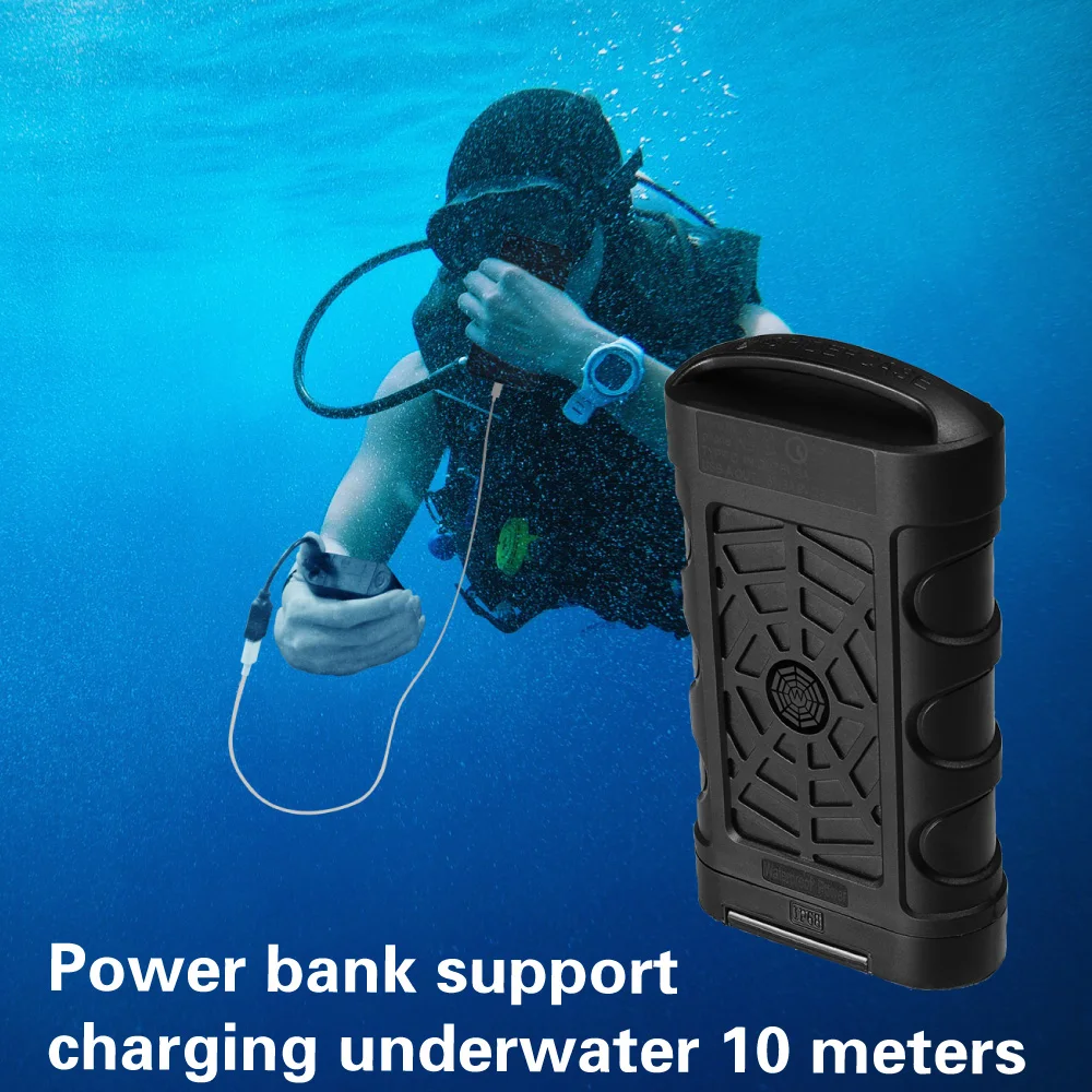 

Eleoption Waterproof IP68 Shockproof 10000mAh Portable External Battery Power bank Charger