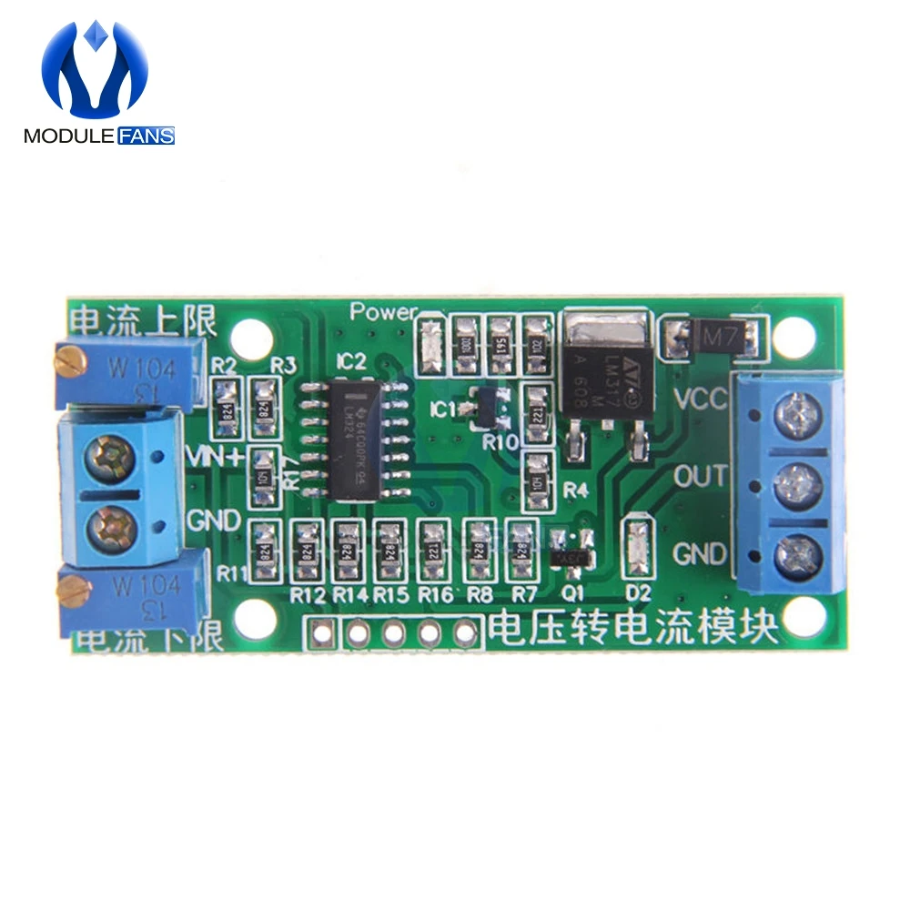 Линейное преобразование Напряжение к тока передатчик сигнала модуль 0-5V постоянного тока до 4-20mA DC 12 V-24 V регулируемый потенциометр изоляции