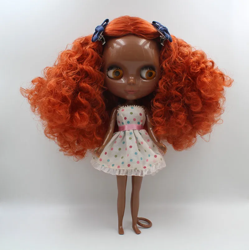 Blyth кукла Blygirl коричневый кудрявый темная черная кожа Обнаженная кукла общее тело 7 шарнир DIY кукла может заменить кожу головы новая кожа