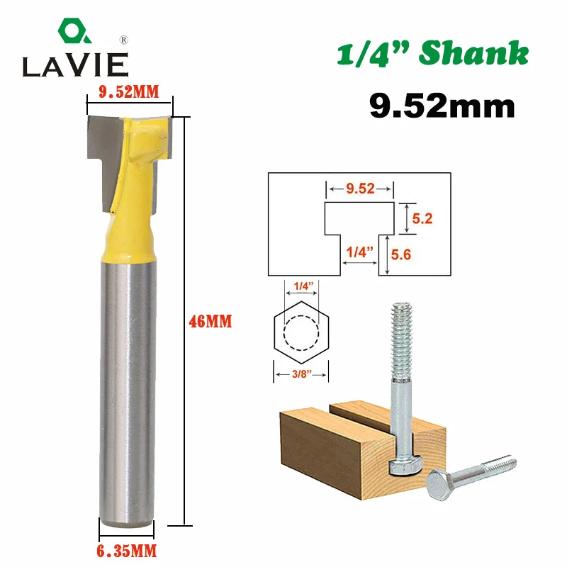 2 шт. 1/" хвостовик Т-образный резак фрезы бит шестигранный болт ключ отверстие биты т долбежные фрезы для деревообработки инструменты MC01020