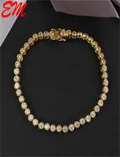 4A Zircon Gold Color Plated Gold Bracelet High-end Gifts Personalized Fine Jewelry Girls Accessories, Bracelets For Women