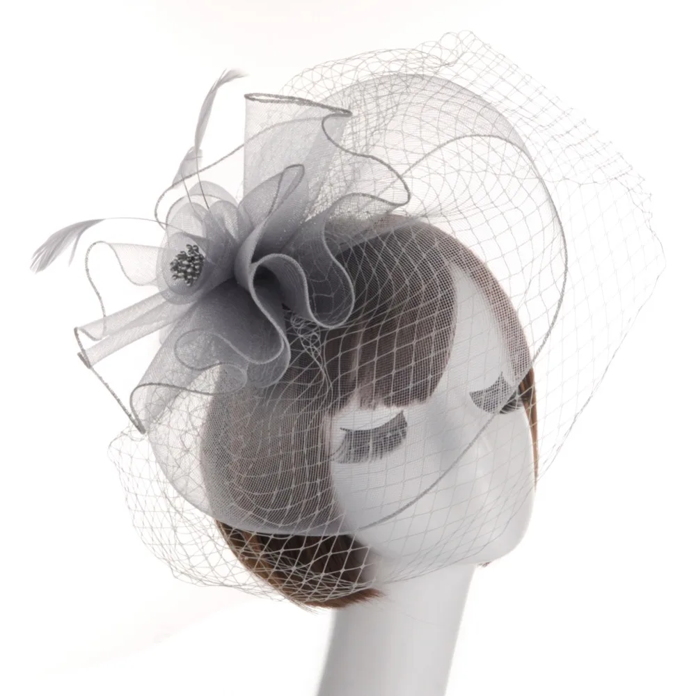 Chapeaux Mariage цвета красный розовый синий Свадебные шляпки для невесты с зажимом Свадебные украшения для волос и шляпы Свадебные аксессуары 2019