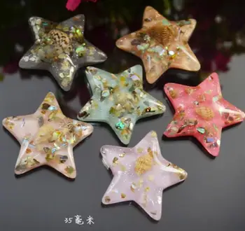 

50pcs 35mm Beautiful Acrylic Star Shell Beads Bead For Hair Peice Tiaras Jewelry Scrapbooking Craft DIY