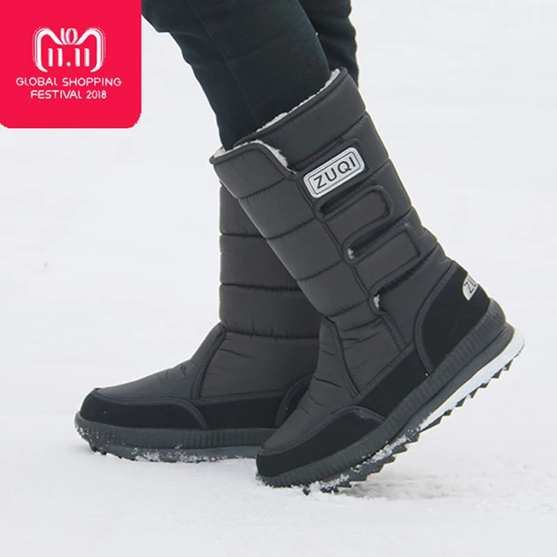 Men Boots winter snow boots for men Shoes thick plush waterproof slip-resistant keep warm winter shoes Plus size 35-47