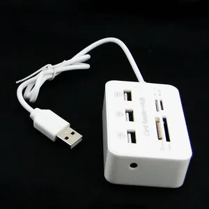

Combo USB 2.0 3P Hub All in One SD MS MMC TF Memory Card Reader Vertical Type WH