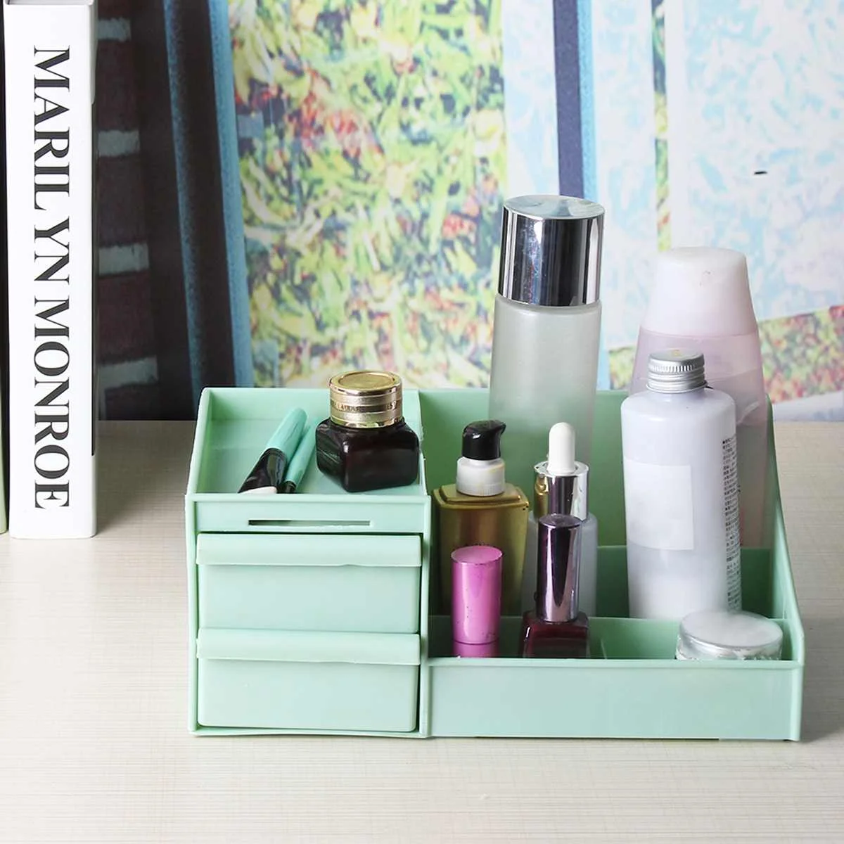 

Jewellery Cosmetic Makeup Organizer Drawer Storage Box Office Desktop Container Home Office