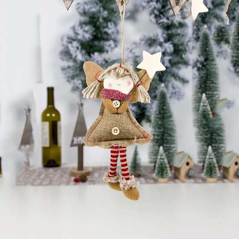 Милый Ангел кукла Рождественская елка украшения винтажная рождественская подвеска с героем АНИМЕ DIY Деревянные ленты для свадебных и рождественских украшений для дома